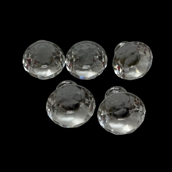 5 Crystal Diamond Drawer Knobs Door Pulls Retro Screws Furniture Flips Glam - Picture 4 of 8